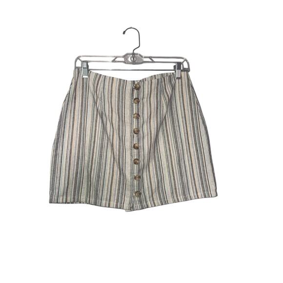 Sky & Sparrow Striped Button Skirt - Picture 1 of 2